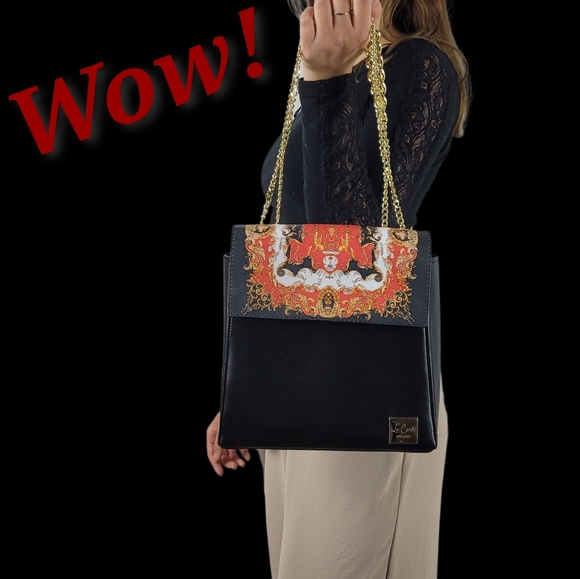 Nwt - Black leather bag with Dolce & Gabbana inspired flap. Made in Italy - Picture 3 of 7